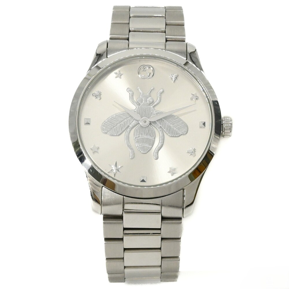 GUCCI G-Timeless Bee Quartz Watch, Silver Dial, Stainless Steel, Women's/Men'...